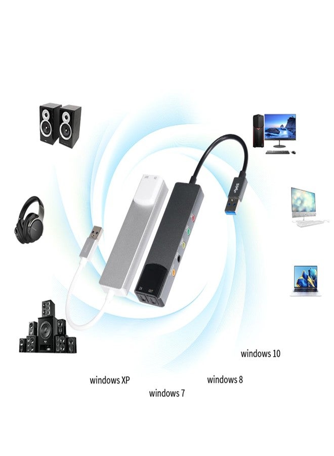 بطاقة صوت خارجية USB من HUANGENG مزودة بمنفذ صوت رقمي SPDIF لأنظمة الصوت المحيطي 5.1 و 7.1، هيكل من الألومنيوم - Image 5