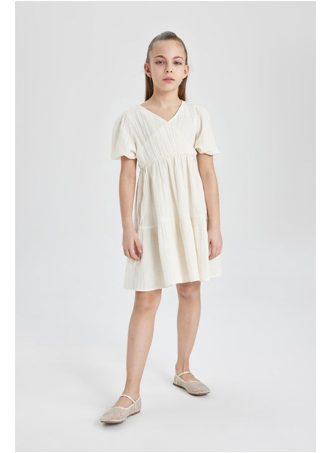 DeFacto - Girl Regular Fit Short Sleeve Woven Dress - Image 1