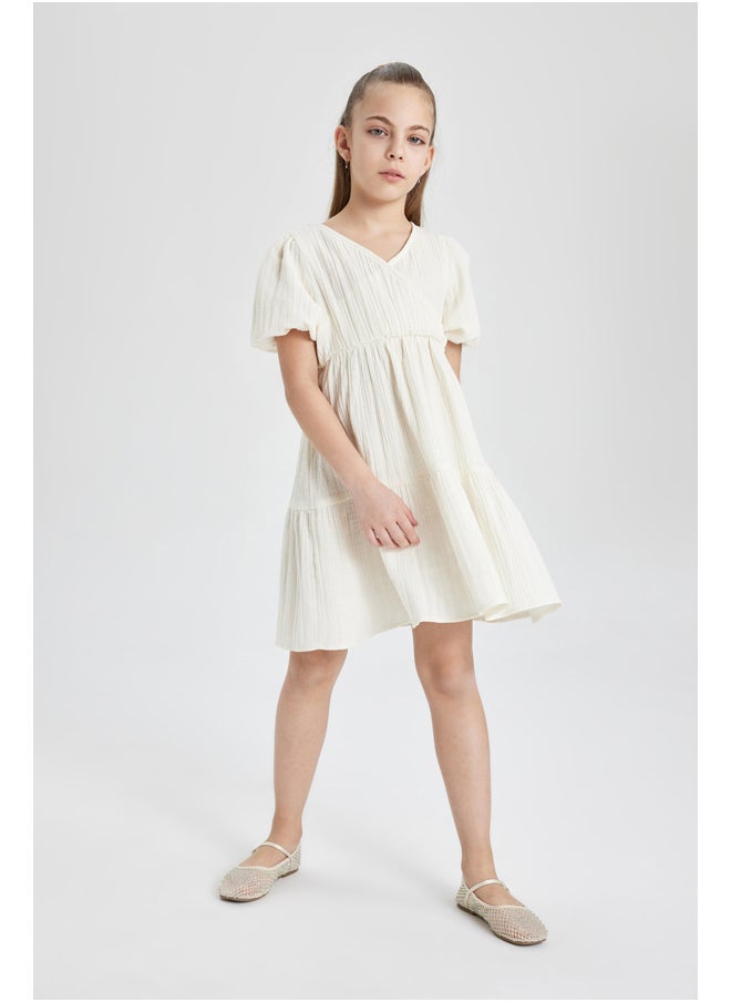DeFacto - Girl Regular Fit Short Sleeve Woven Dress - Image 1