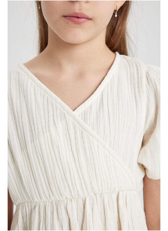 DeFacto - Girl Regular Fit Short Sleeve Woven Dress - Image 1