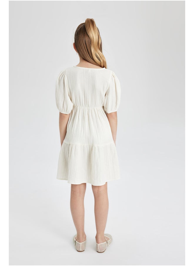 DeFacto - Girl Regular Fit Short Sleeve Woven Dress - Image 1