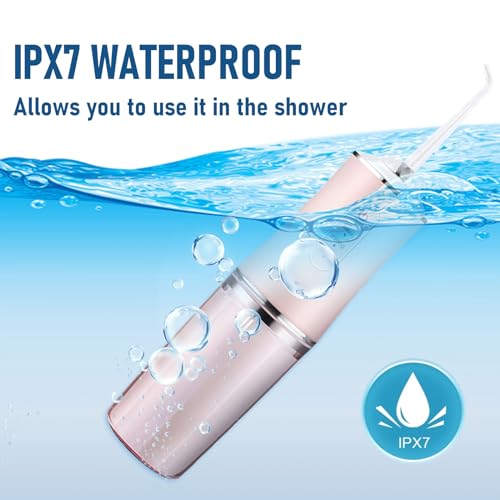houscly Electric Water Flosser Cordless for Teeth 3 Modes 4 Jet Tips Cleaning and Flossing Water Dental Portable Floss Irrigator Oral Water Flossed Rechargeable Tonsil Stone Travel Adults - Image 5