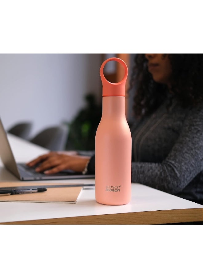 Joseph Joseph - Joseph Joseph Loop Stainless Steel Leak-Proof Vacuum Insulated Water Bottle Coral 500 ml 81119 - Image 1