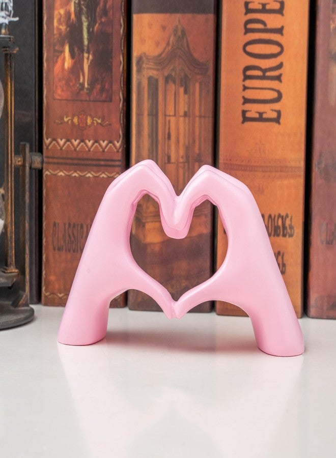 Lynagert Small Heart Hands Sculpture Decor for Living Room Bedroom Bookshelf Coffe Table and Office Display, Love Finger Statue Modern Aesthetic Home Decor, Unique Gift for Wedding Christmas Birthday (Pink) - Image 5