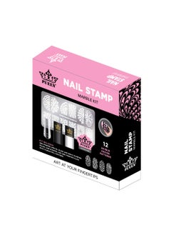 PUEEN PUEEN Nail Art Stamping Marble Kit - DIY Nailart Stamping Polish Stamper Scraper Image Plate Manicure Accessories Tools Gift Set - BH000947 