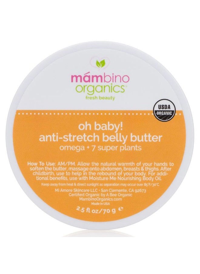Mambino Organics - Oh Baby! Belly Butter – Organic Stretch Mark Cream for Pregnancy with Dutch Shea & Cocoa Butter – Vitamins, Omegas for Elasticity – Vegan Cruelty-Free Maternity Care, 4 fl oz - Image 1