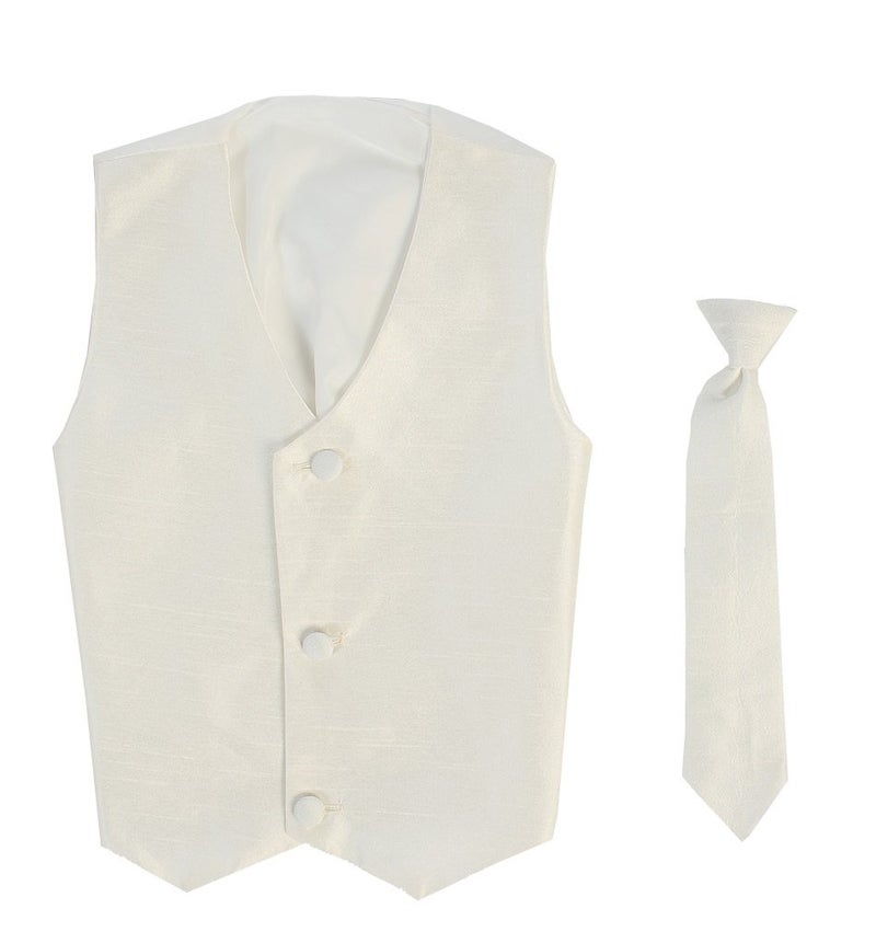 Lito Vest and Clip On Baby Boy Necktie set - IVORY - S/M 0-12 Months - Image 3