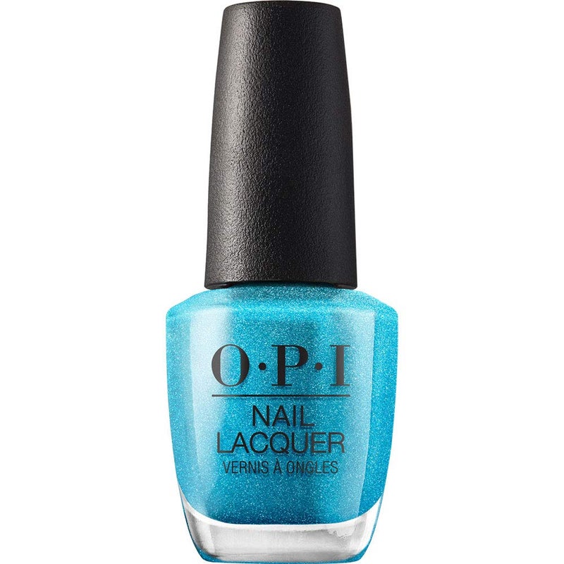 OPI Nail Lacquer Teal the Cows Come Home | Opaque Bright Blue Shimmer Chip Resistant Nail Polish | Fast Drying, Streak Free - Image 2