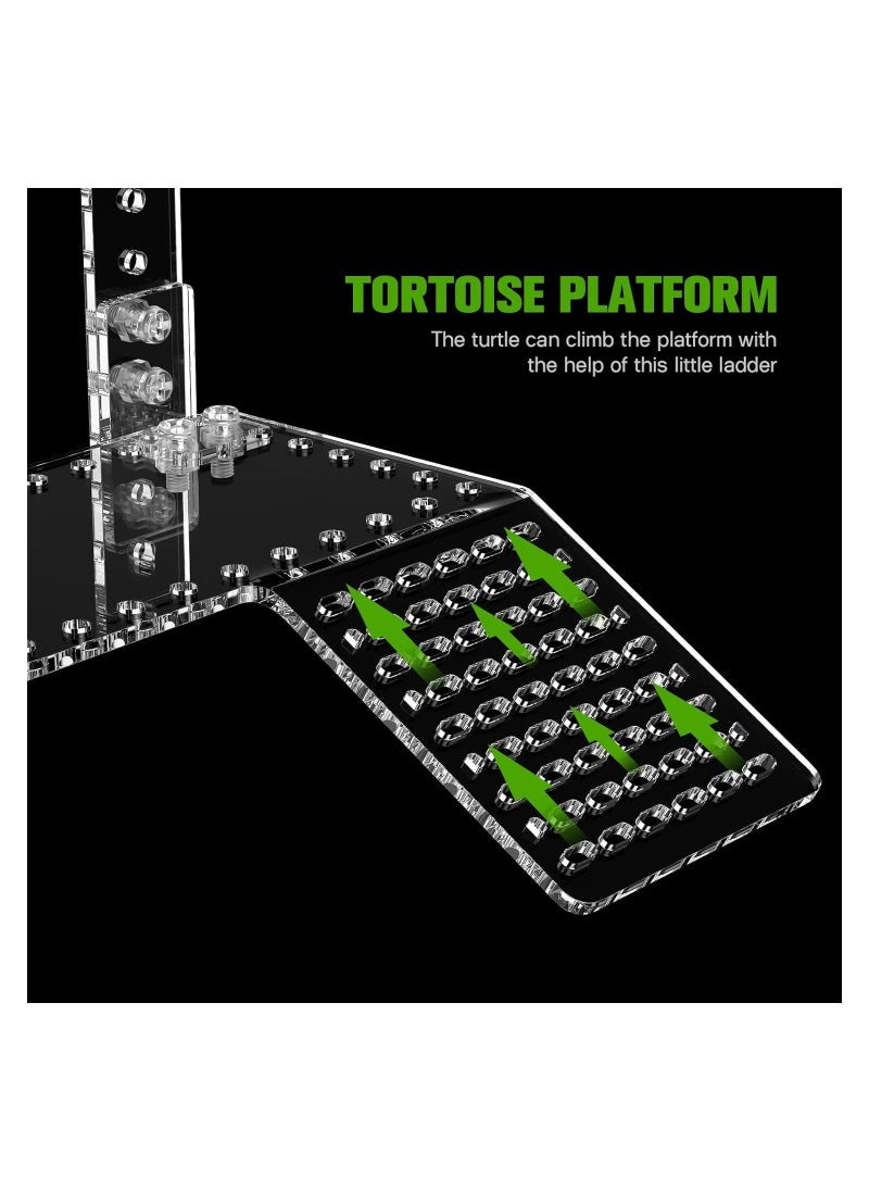 KASTWAVE - Turtle Basking Platform, Acrylic Turtle Tank Platform, Large Hanging Aquatic Reptile Ramp Dock, Adjustable Tortoise Resting Terrace, Turtle Tank Accessories - Image 1