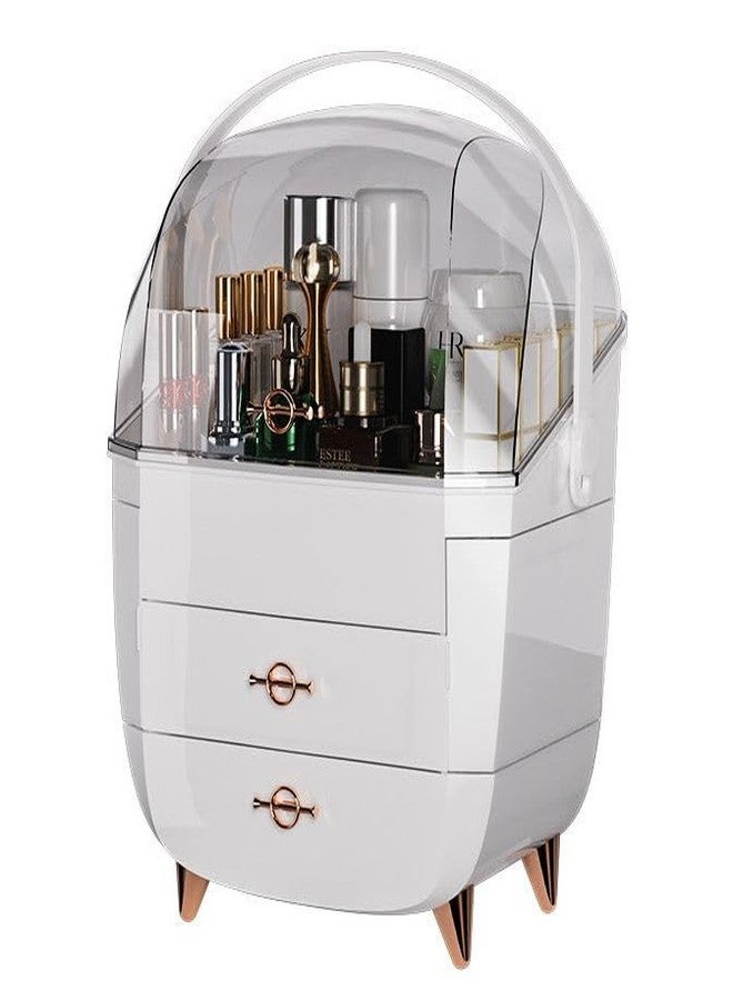 Crobat صندوق تخزين مستحضرات التجميل الفاخر القابل للدوران من كروبات، مقاوم للغبار، مصنوع من البلاستيك، منظم فرش المكياج - Image 1