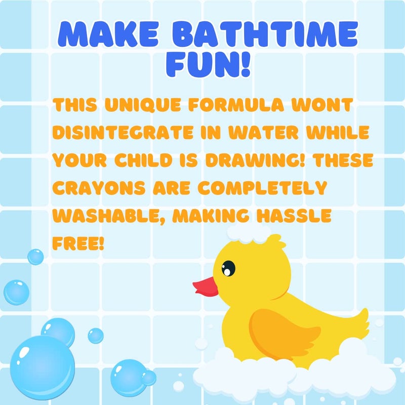 SCS Direct Bath Crayons Super Set - Set of 24 Draw in the Tub Colors with Bathtub Storage Mesh Bag -Non-Toxic, Safe for Children, Won't Disintegrate in Water -Art Project for Kids and Toddlers, Fun Gift for Kids - Image 3