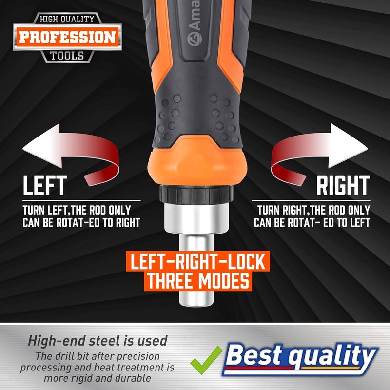 Amartisan 22 IN 1 Ratchet Screwdriver Set, Precision Multi-bit Ratchet Screw Drivers, Slotted/Philips/Pozi/Torx - Image 5