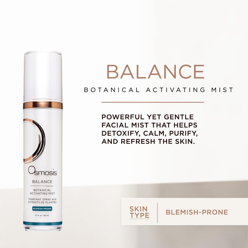 Osmosis BALANCE Face Toner for Blemish Prone Skin, Botanical Activating Mist, Oil Control With Tea Tree Oil, 2.7 fl oz - Image 2