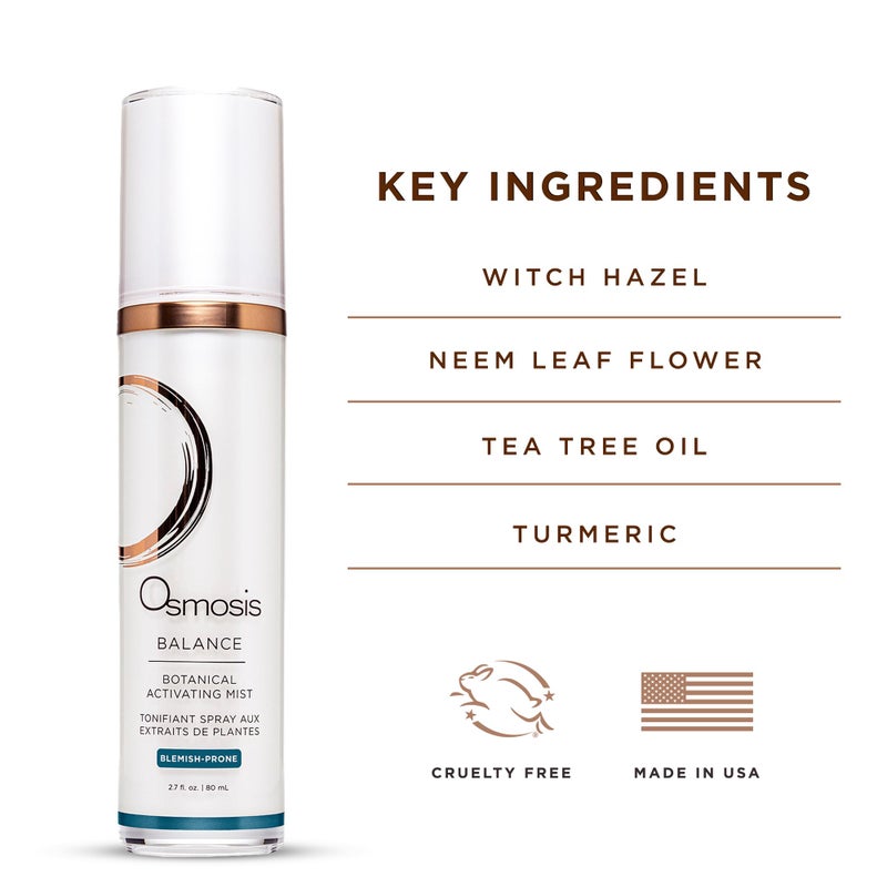 Osmosis BALANCE Face Toner for Blemish Prone Skin, Botanical Activating Mist, Oil Control With Tea Tree Oil, 2.7 fl oz - Image 4