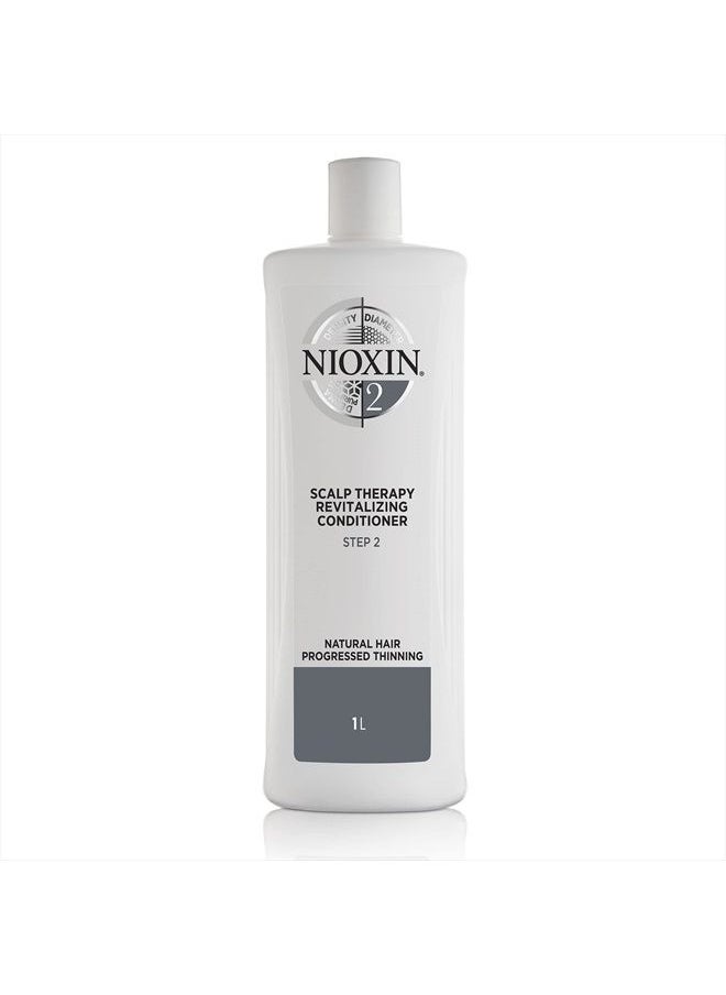 Nioxin System 2 Scalp Therapy Conditioner with Peppermint Oil, Treats Dry Scalp, Provides Moisture Control & Balance, For Natural Hair with Progressed Thinning, 33.8 fl oz  - Image 1