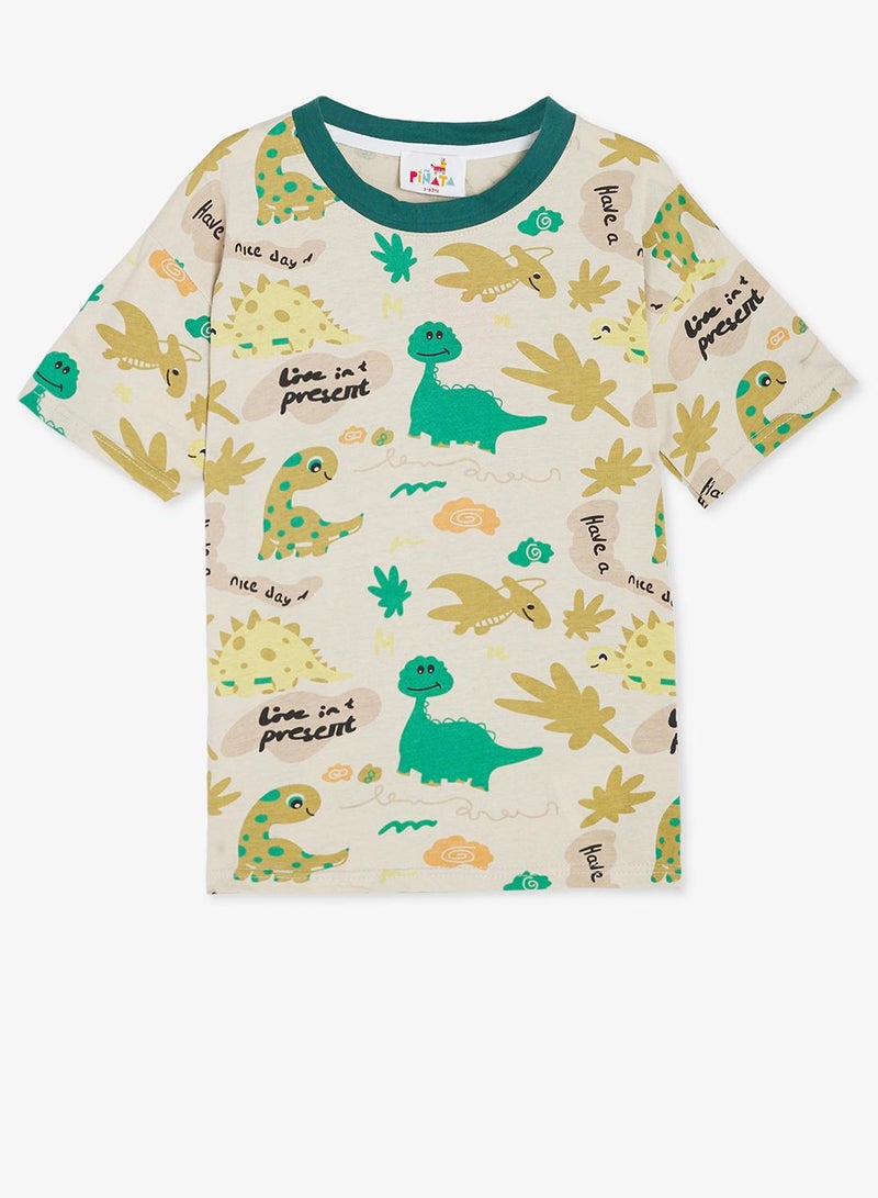 Pinata Cute Dinasours Print Tshirt - Image 2