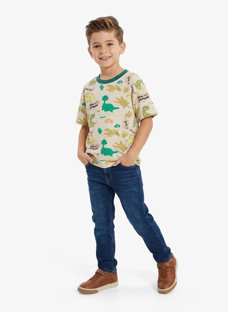 Pinata Cute Dinasours Print Tshirt - Image 1