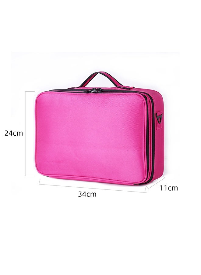 كيس تخزين مستحضرات التجميل ، كيس تخزين الماكياج ، كيس مستحضرات التجميل السفر ، كيس ماكياج السفر المقاوم للماء والرطوبة القابل للتعديل بحرية ، ثلاث طبقات كبيرة السعة ، 34 سم × 24 سم × 11 سم. - Image 3