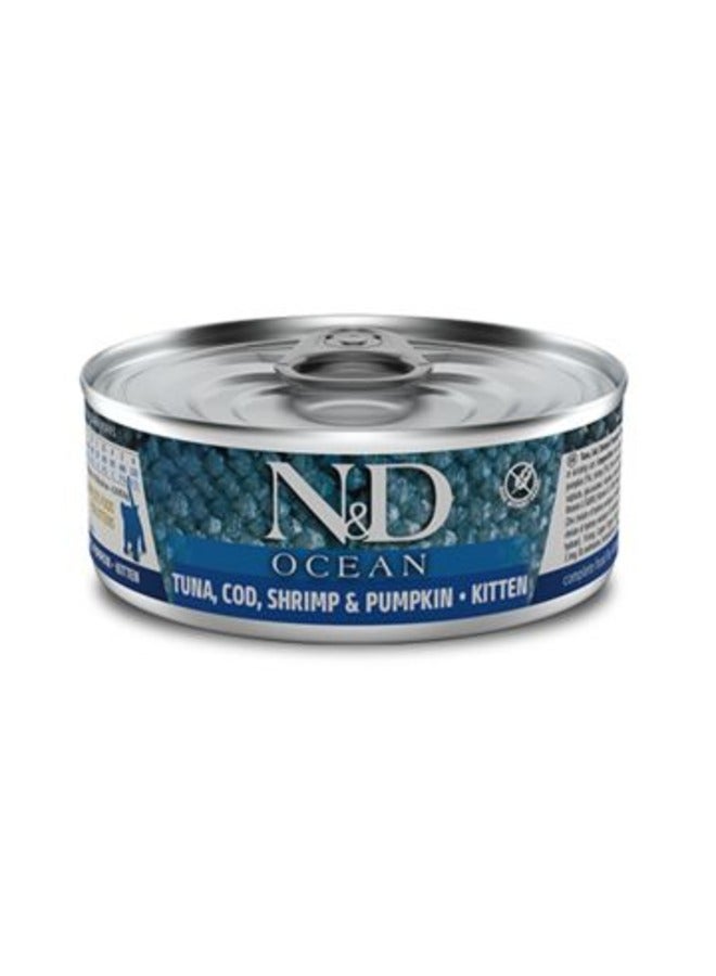 Farmina N&D Wet Ocean Cat Tuna Cod Shrimp & Pumpkin Kitten 80g