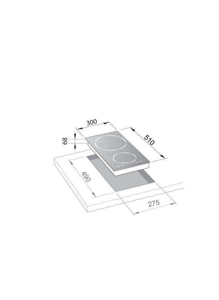 ALGOR Algor Built-in Electric Hob, 30 Cm, Electronic touch, 9 Power levels, 2 Ceramic Burners, Italy,  AL-H32VC  - Image 2