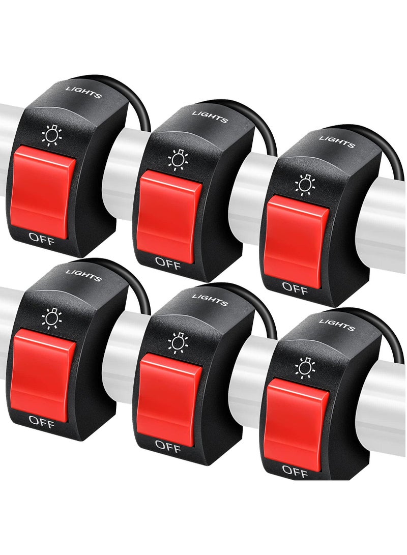 Y&D 6 Pieces Motorcycle Headlight Switch Handlebar Toggle 7/8 Inch 22 mm 12v on off Push Button for U5 U7 U2 Motorcycles Scooter Electromobile, Red  - Image 1