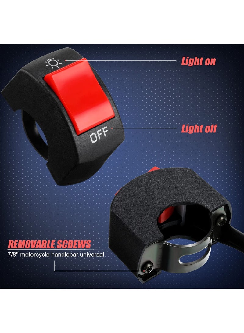 Y&D 6 Pieces Motorcycle Headlight Switch Handlebar Toggle 7/8 Inch 22 mm 12v on off Push Button for U5 U7 U2 Motorcycles Scooter Electromobile, Red  - Image 4