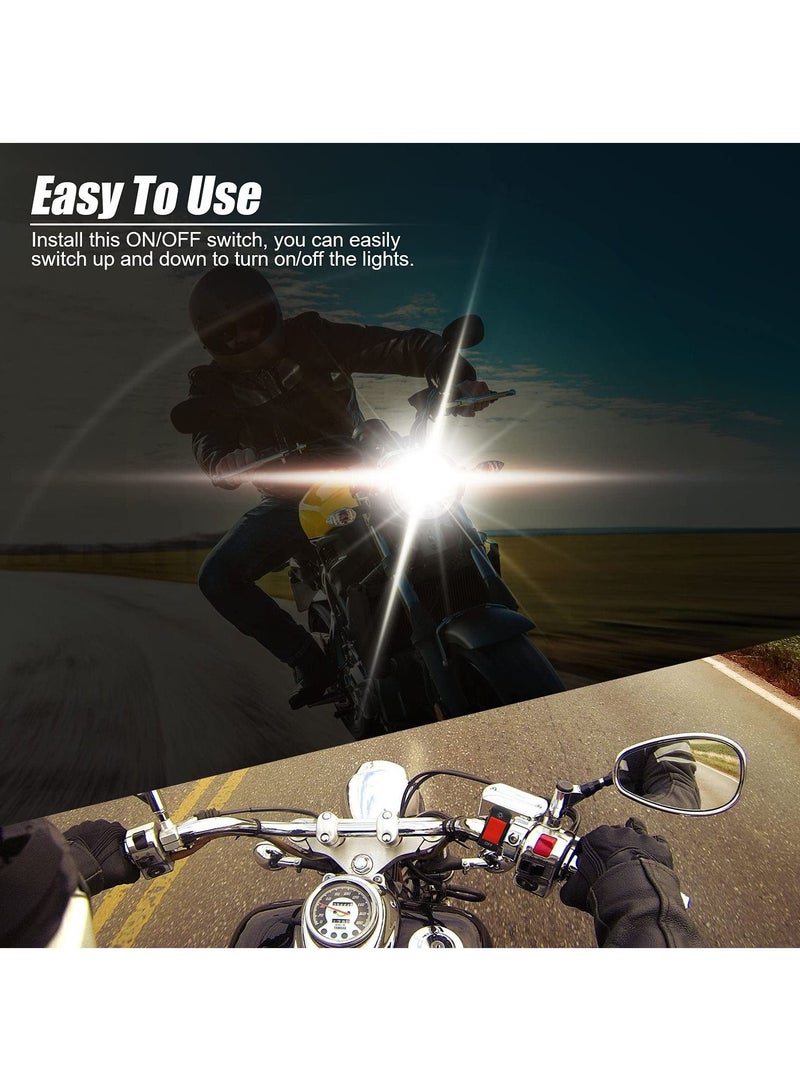 Y&D 6 Pieces Motorcycle Headlight Switch Handlebar Toggle 7/8 Inch 22 mm 12v on off Push Button for U5 U7 U2 Motorcycles Scooter Electromobile, Red  - Image 5