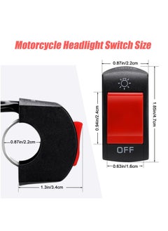 Y&D 6 Pieces Motorcycle Headlight Switch Handlebar Toggle 7/8 Inch 22 mm 12v on off Push Button for U5 U7 U2 Motorcycles Scooter Electromobile, Red  - Image 2