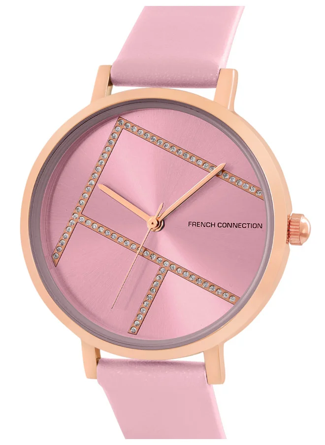 فرنش كونكشن French Connection Women's Analog Watch Pink Strap-FCN00012C