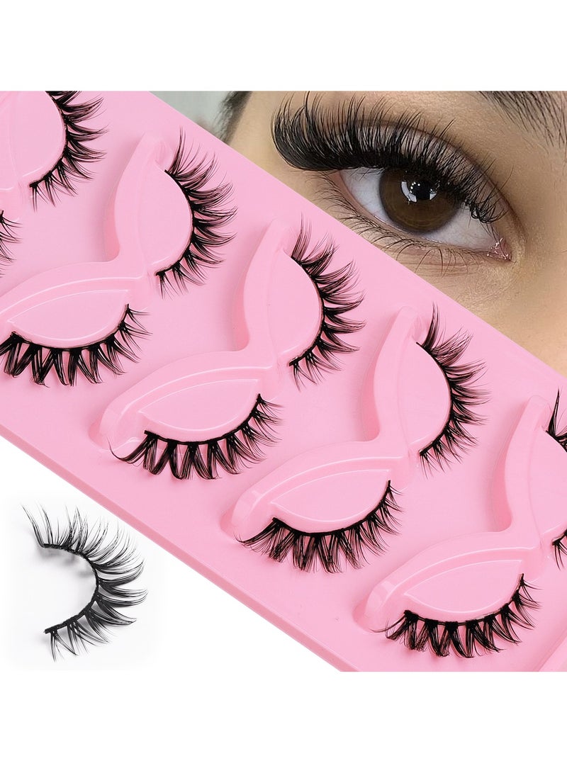 سفينة النور 5 أزواج من الرموش الاصطناعية ذات السيقان الشفافة ناعمة ومريحة ومناسبة للإطلالة النباتية - Image 3