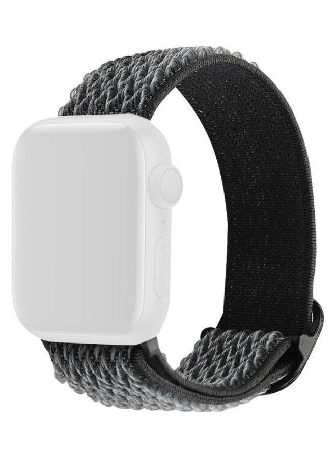 NIBEMINENT Wave Texture Nylon Replacement Watchbands For Apple Watch Series 1/2/3/4/5/6/7/SE 38-40-41mm Storm Grey - Image 1