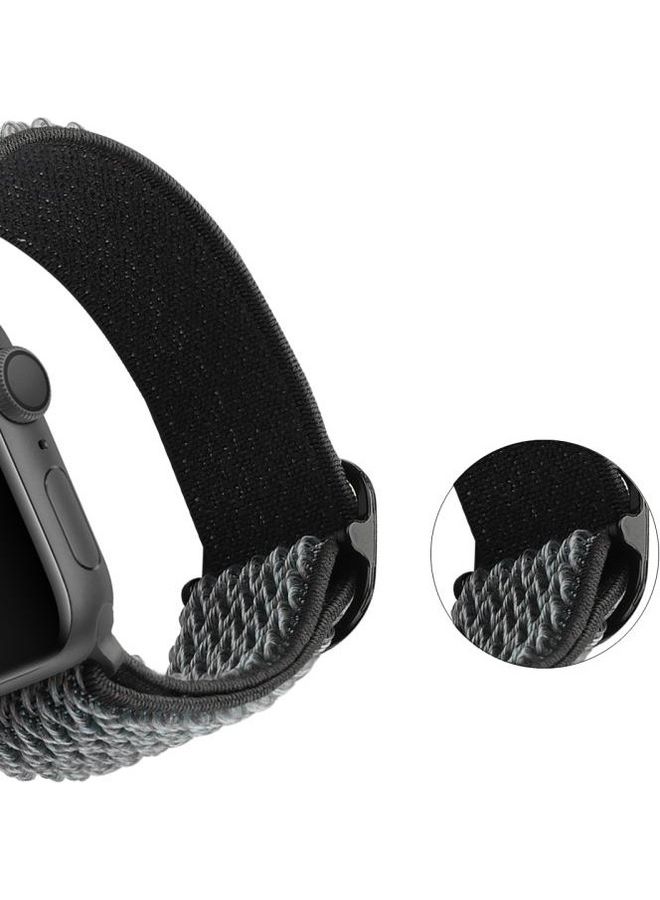 NIBEMINENT Wave Texture Nylon Replacement Watchbands For Apple Watch Series 1/2/3/4/5/6/7/SE 38-40-41mm Storm Grey - Image 4