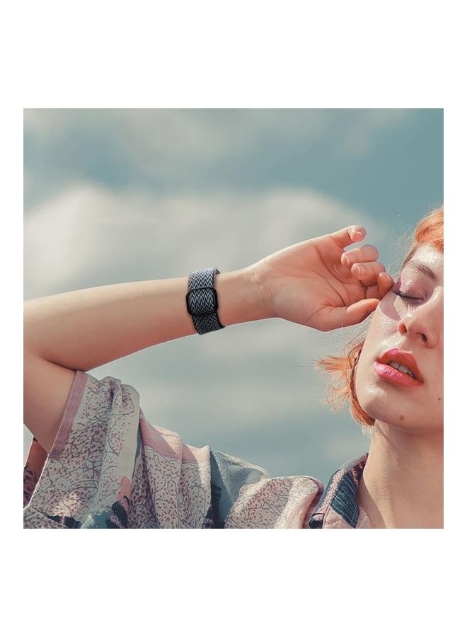 NIBEMINENT Wave Texture Nylon Replacement Watchbands For Apple Watch Series 1/2/3/4/5/6/7/SE 38-40-41mm Storm Grey - Image 5