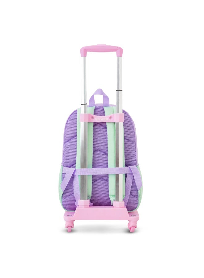 Eazy Kids 16.5” School Backpack w/ 4-Wheel Trolley–Lightweight Laptop School Bag Set, Glow Backpack Pink - Image 3
