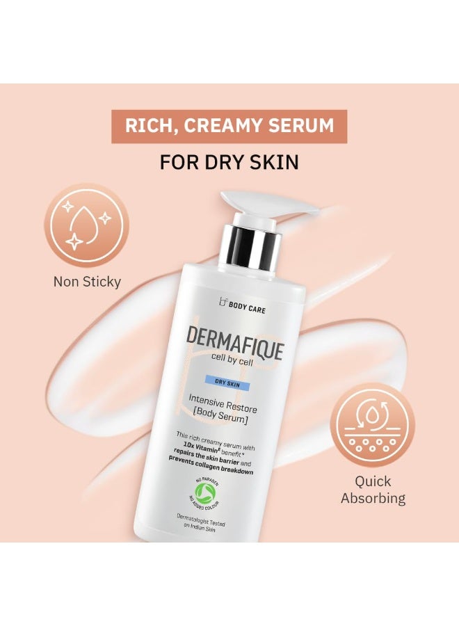 Dermafique Intensive Restore Body Lotion Serum with 10X Vitamin E benefit 300ml, Body Lotion for Dry Skin, Suitable for Winters, Moisturizer for Body | Dermatologist Tested - Image 2
