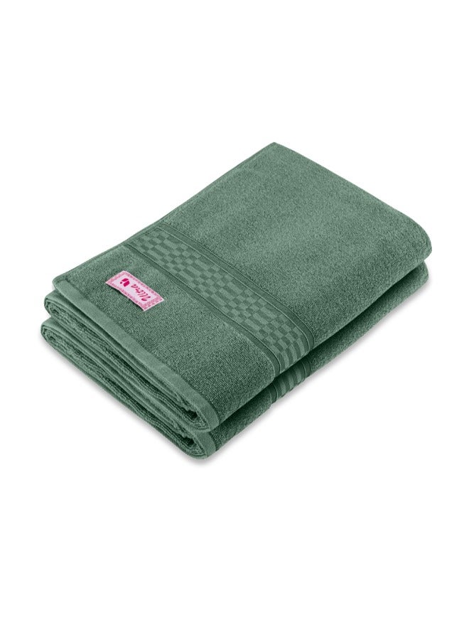 BYFT Home Ultra (Green) Premium Cotton Bath Towel (70 X 140 Cm-Set Of 2) Highly Absorbent, High Quality Bath Linen With Checkered Dobby 550 Gsm - Image 3