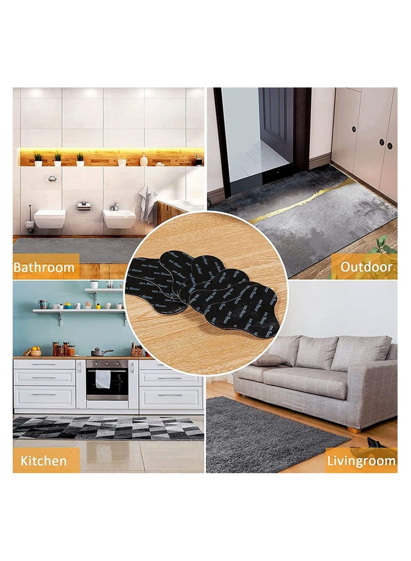 SYOSI Rug Gripper Rug Tape 12 Pcs Double Sided Anti Curling Non Slip Reusable Rug Pad Rug Grippers for Hardwood Floors, Carpets, Floor Mats in Place & Make Corner Flat and Easily Peel Off - Image 3