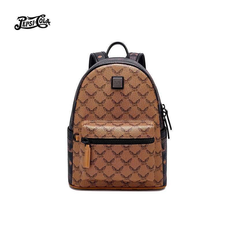 Pepsi Fashion Backpack for Women & Men, Large Capacity Travel Daypack, 14" Laptop Compatible, Water-Resistant PU, Trendy Print - Image 1