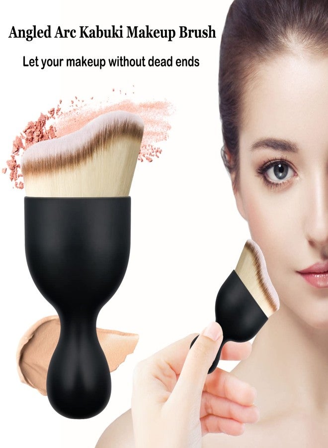 Falliny Foundation Makeup Brush, Flat Kabuki Travel Foundation Brush for Blending Liquid, Cream or Flawless Powder Cosmetics, Portable Face & Body Makeup Brush - Image 2
