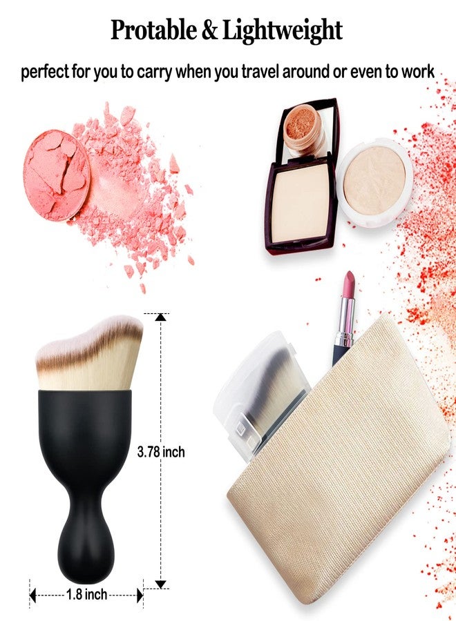 Falliny Foundation Makeup Brush, Flat Kabuki Travel Foundation Brush for Blending Liquid, Cream or Flawless Powder Cosmetics, Portable Face & Body Makeup Brush - Image 5