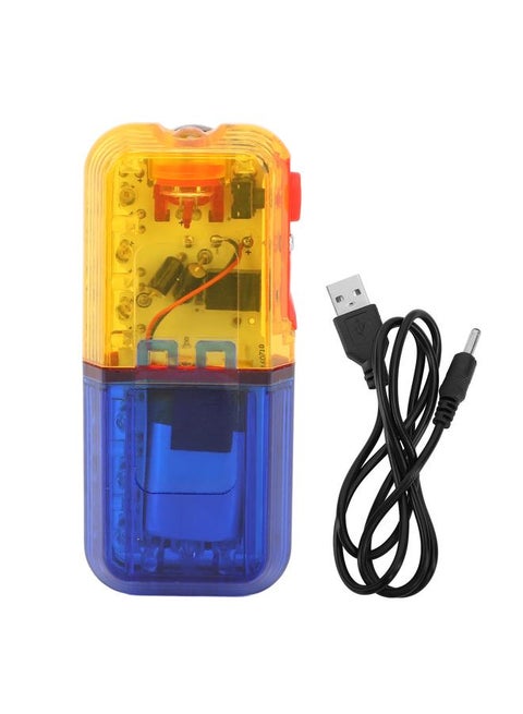 LED Warning Shoulder Light Rechargeable High Brightness Clip Shoulder Strobe Light with Gravity Sensor for Night Riding Yellow Blue