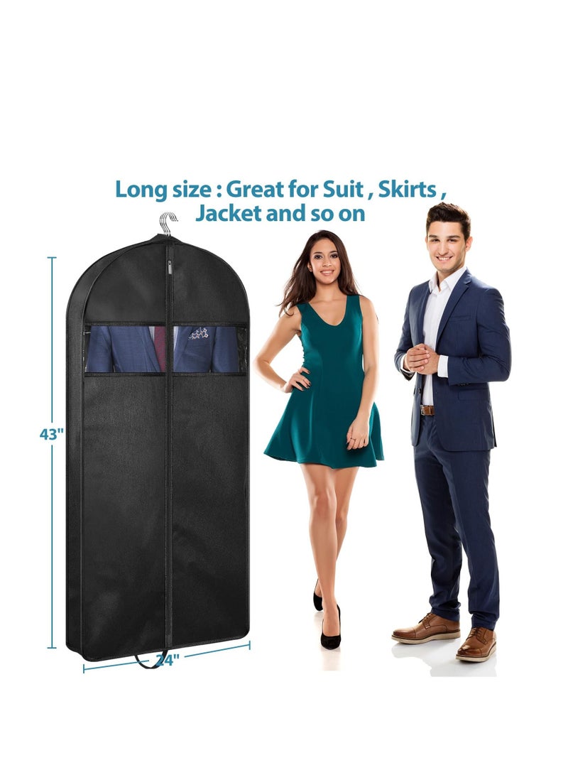 Arabest 3 pcs 43" Garment Bag, Suit Bag for Wardrobe Storage and Travelling, For Hanging Clothes, Men's Suit Sleeve Bag with Handles, For Coats, Jackets and Shirts - Image 3