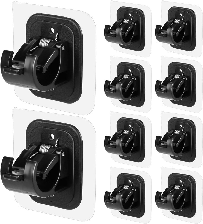 QXORE No Drill Curtain Rod Brackets No Drilling Self Adhesive Curtain Rod Holder Hooks Nail Free Adjustable Curtain Rod Hooks Curtain Hangers for Bathroom Kitchen Home Bathroom and Hotel - Image 1
