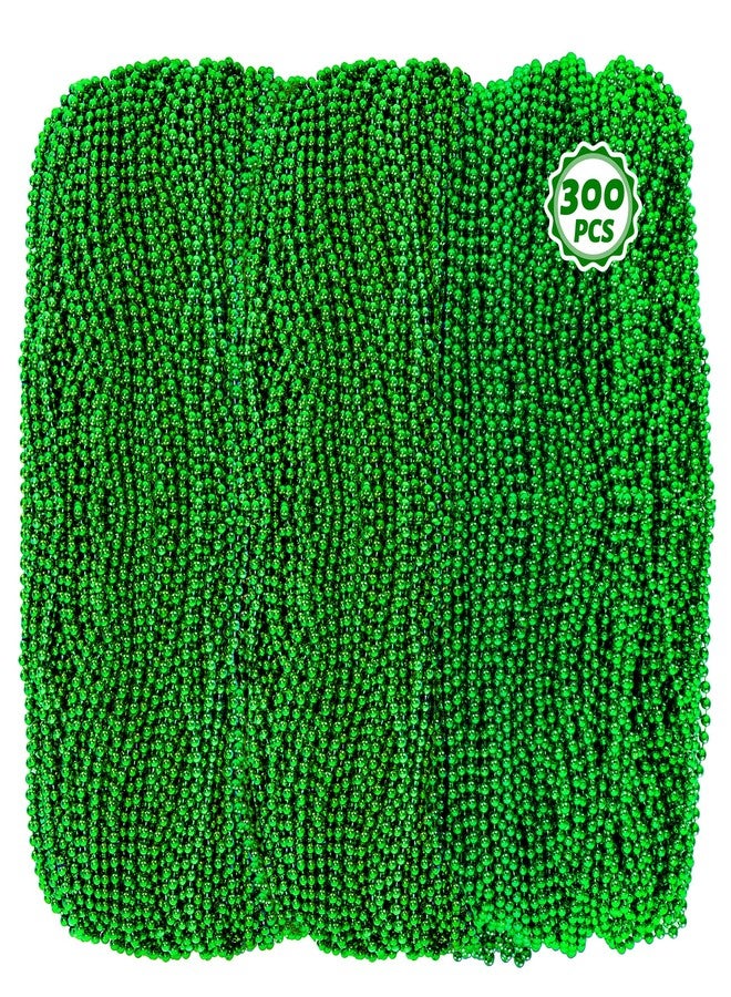 Huskein 300 PCS Bead Necklace, 33" Green Mardi Gras Beads, St Patricks Day Accessories, Christmas Stuff arade Favors Party Favors Supplies Decor for Wedding Birthday - Image 1