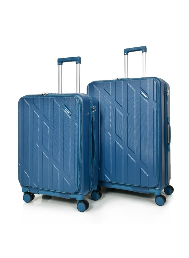 مورانو شنط سفر من مورانو للجنسين بجيب أمامي مجموعة من 3 قطع طقم حقائب سفر أزرق غامق مقاسات 28''-24''-20'' إنش - Image 2