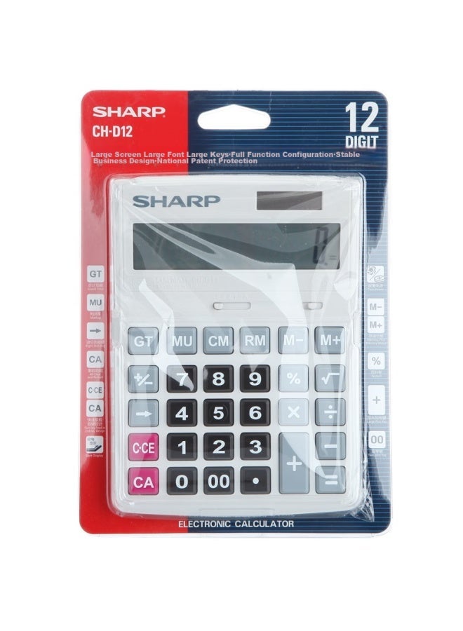 SHARP Ch-d12 Business Calculator, White - Image 3