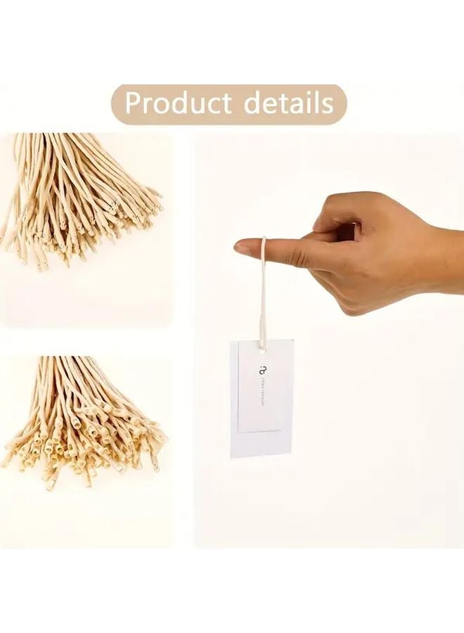 250pcs Fabric Hang Tag Strings with Snap Lock Pin for Clothes Gift Bags Price Tags - Image 1