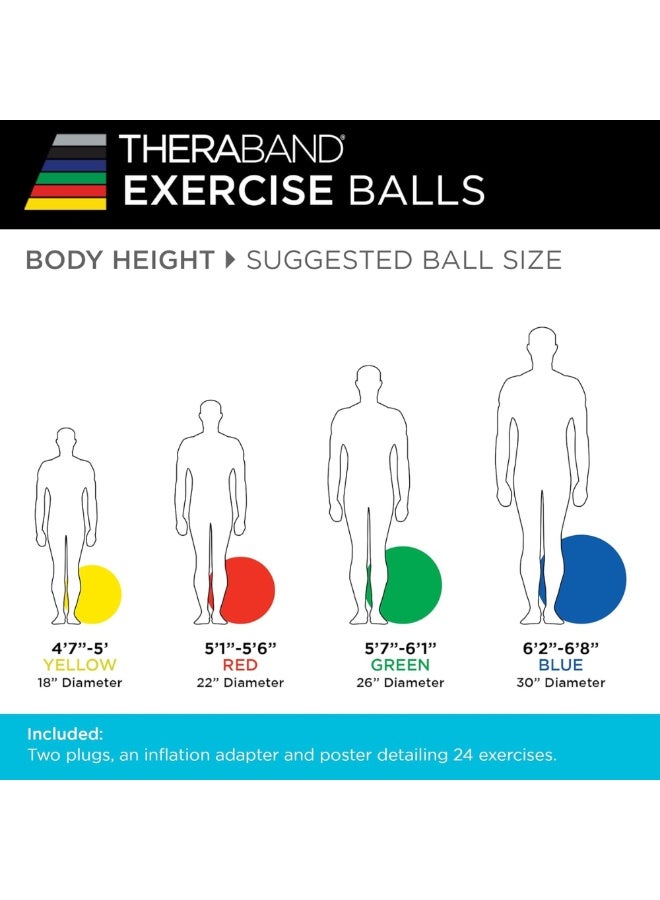 TheraBand Pro Series SCP Exercise Ball – 85cm (Extra Large) – Silver – Professional Grade Stability Ball for Yoga, Pilates, Core Strength & Physical Therapy - Image 5