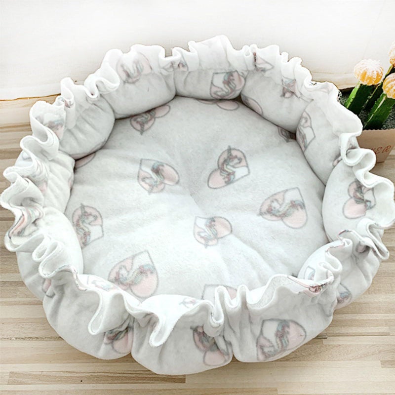 Design Round Pet Bed Warm Cushion House Dog Nest Kennel For Small Sofa Plush L Size - Image 5