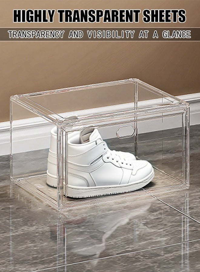 Generic Thickened shoe box, fully transparent magnetic shoe storage box, multi-layer stacked shoe cabinet, plastic shoe rack, large-sized AJ shoe box  - Image 1